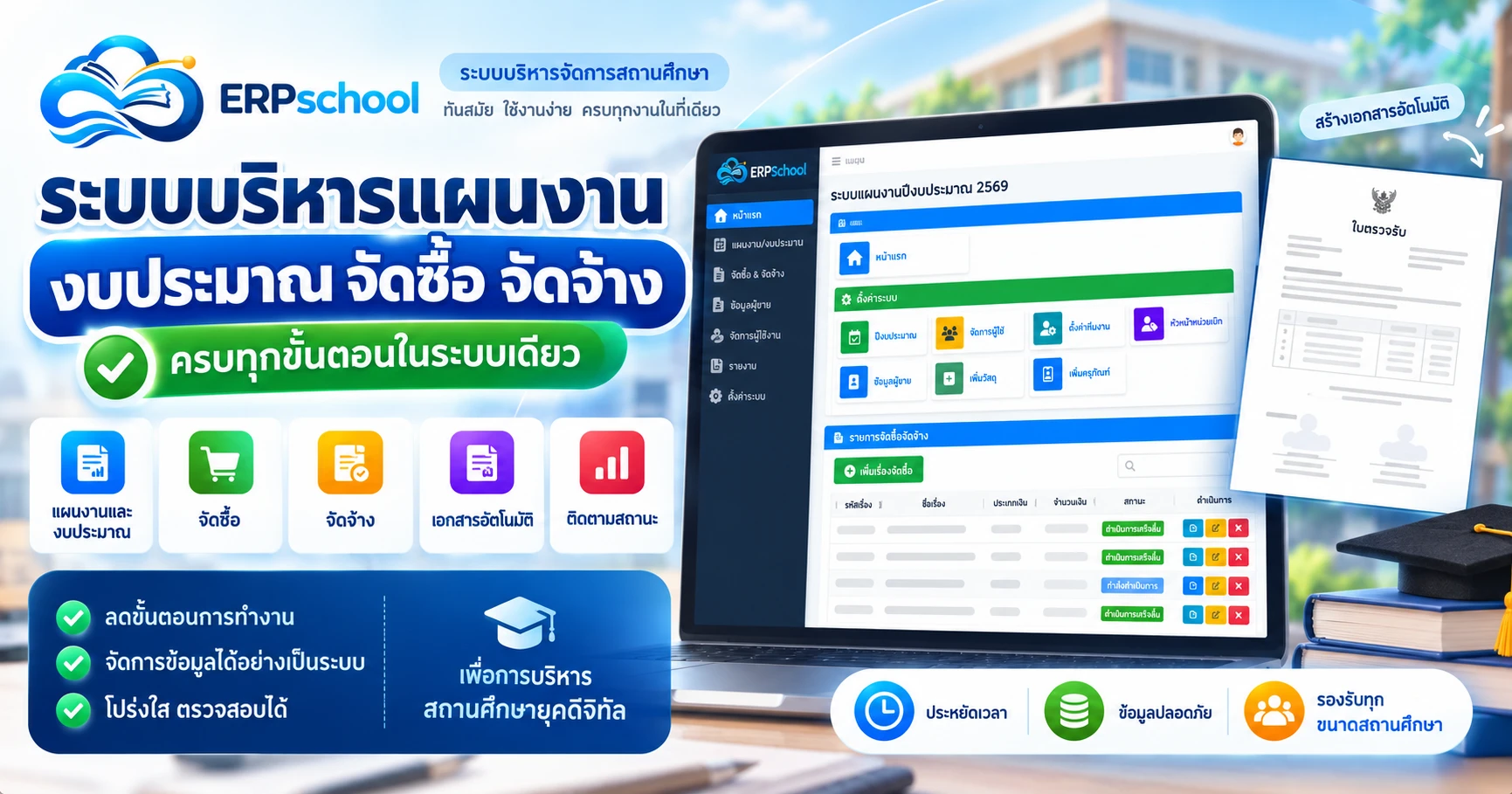 ระบบบริหารแผนงาน งบประมาณ จัดซื้อ จัดจ้าง